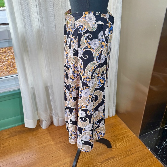 Vintage 80s skirt, black, purple, teal, orange, floral, dots & paisley, 12/14 - Picture 7 of 10